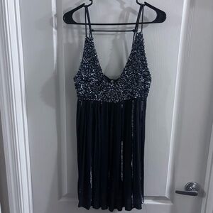 Sparkling Black Sequin Mini Dress